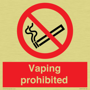 Vaping prohibited